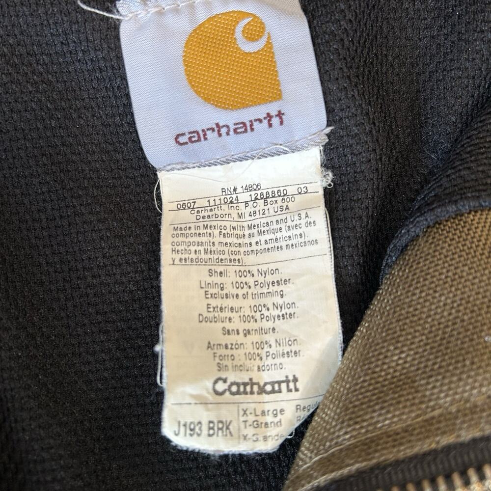 Carhartt Extremes Active Jacket Thermal Lined J193-BRK 2007 Men’s XL - Picture 5 of 6